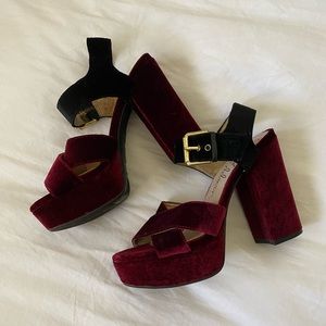 Velvet Platform Heels
